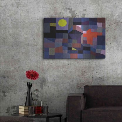 Luxe Metal Art 'Fire at Full Moon' by Paul Klee, Metal Wall Art,36x24