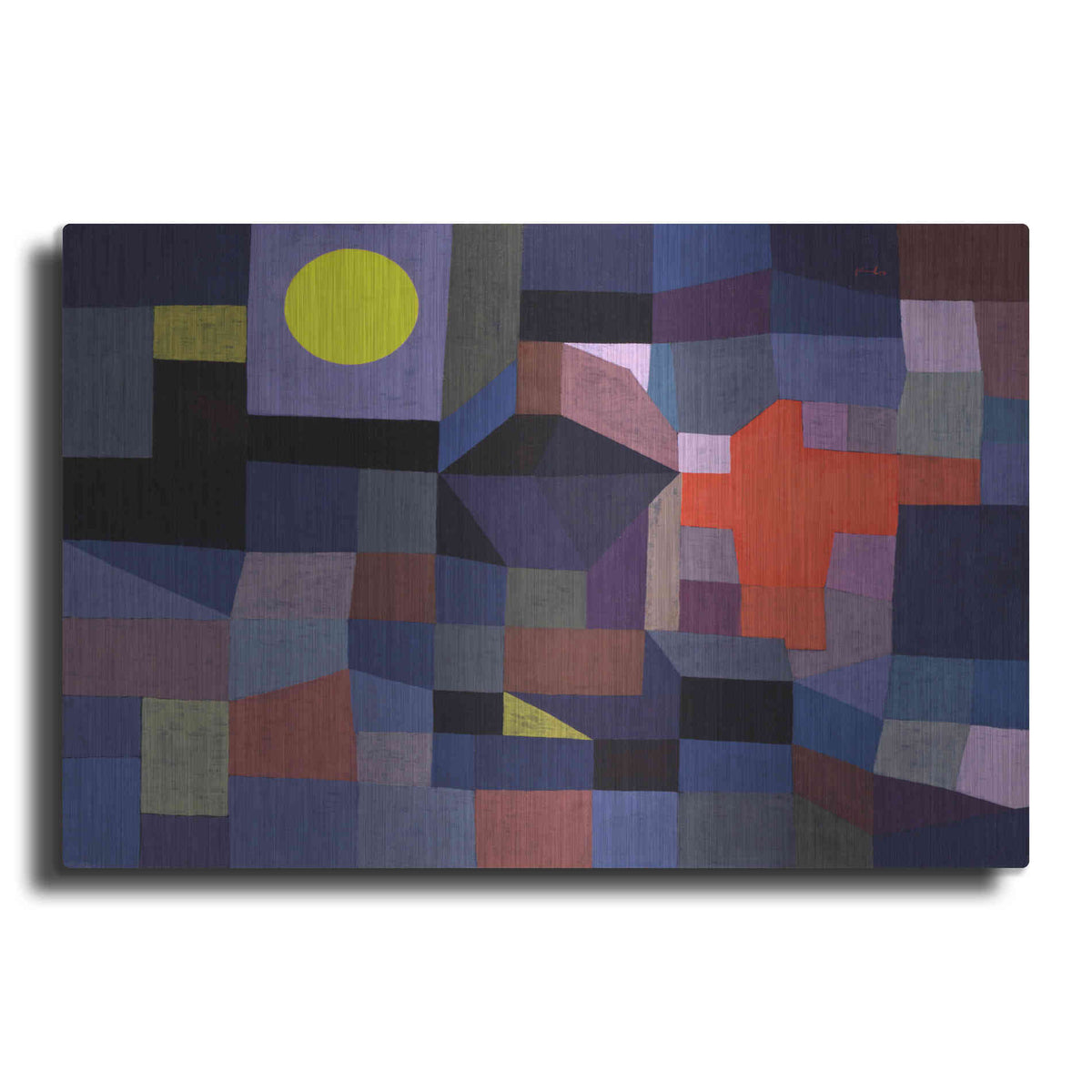Luxe Metal Art 'Fire at Full Moon' by Paul Klee, Metal Wall Art