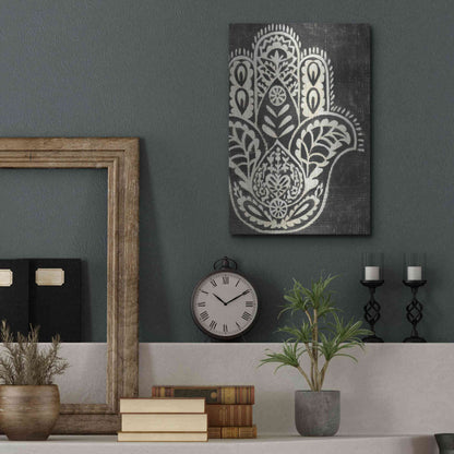 Luxe Metal Art 'Night Hamsa I' by Chariklia Zarris Metal Wall Art,12x16