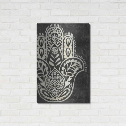 Luxe Metal Art 'Night Hamsa I' by Chariklia Zarris Metal Wall Art,24x36