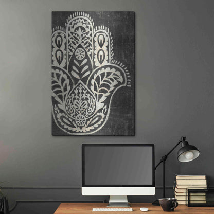 Luxe Metal Art 'Night Hamsa I' by Chariklia Zarris Metal Wall Art,24x36