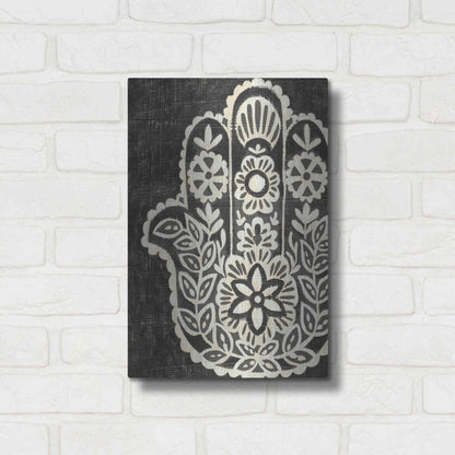 Luxe Metal Art 'Night Hamsa II' by Chariklia Zarris Metal Wall Art,12x16