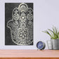 Luxe Metal Art 'Night Hamsa II' by Chariklia Zarris Metal Wall Art,12x16