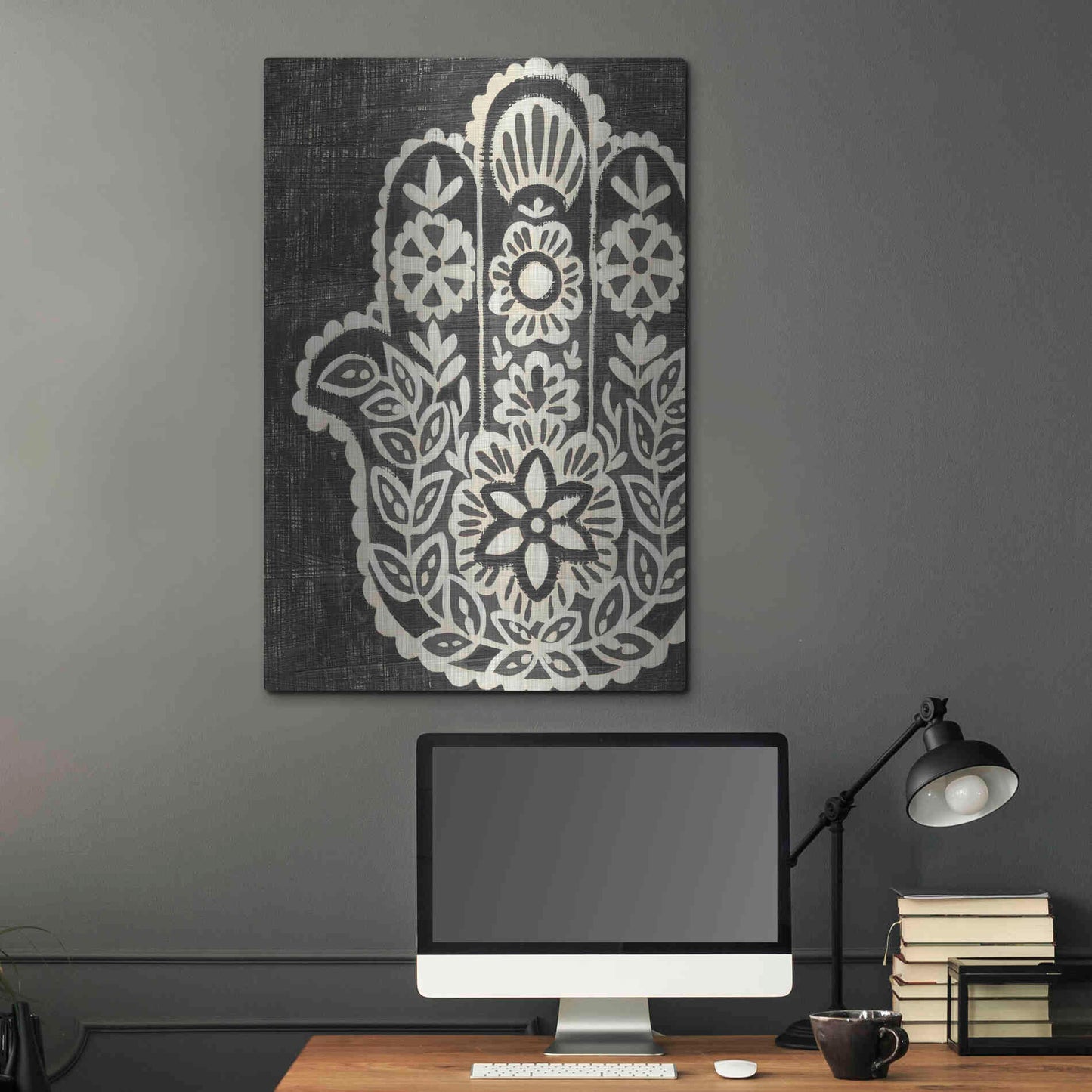 Luxe Metal Art 'Night Hamsa II' by Chariklia Zarris Metal Wall Art,24x36