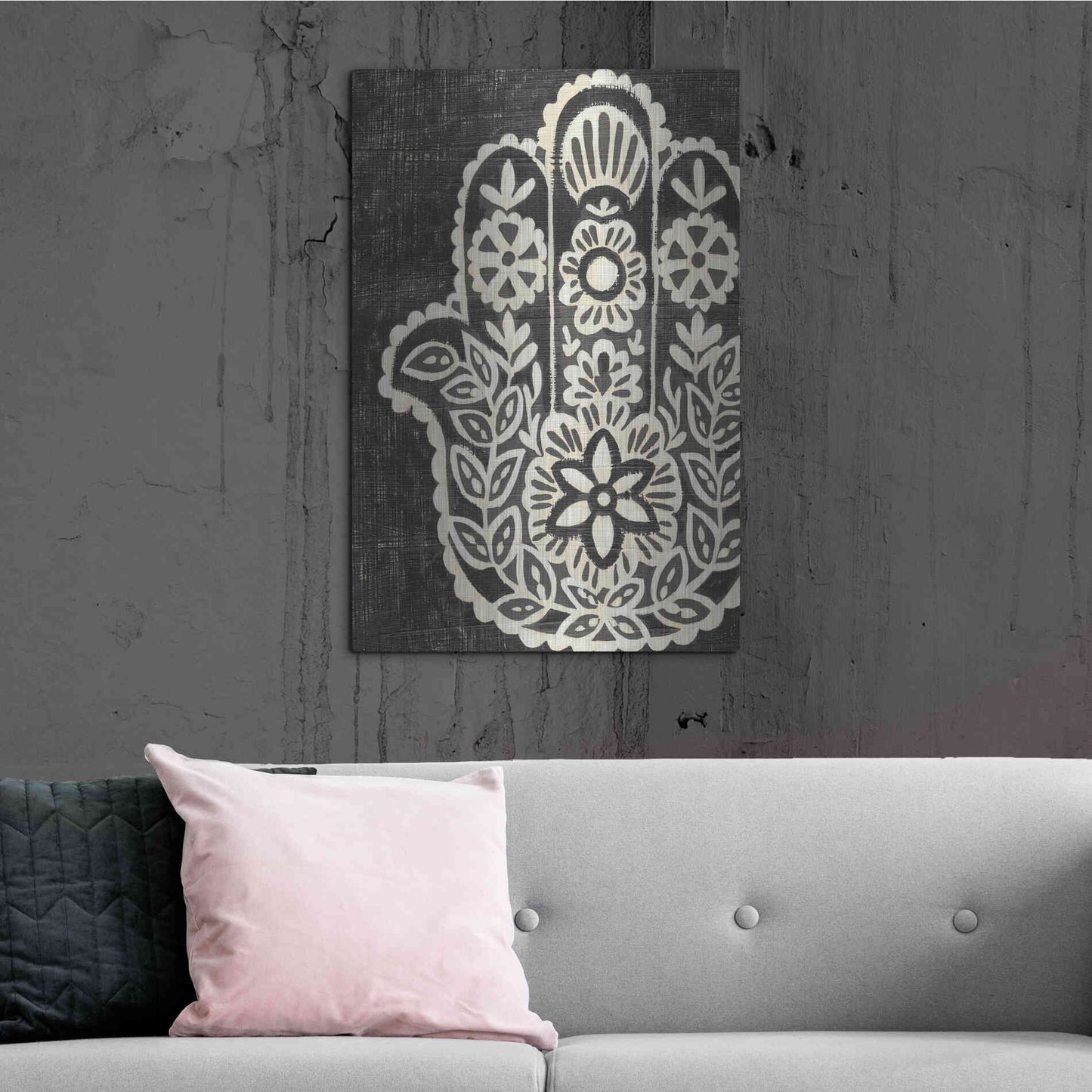 Luxe Metal Art 'Night Hamsa II' by Chariklia Zarris Metal Wall Art,24x36