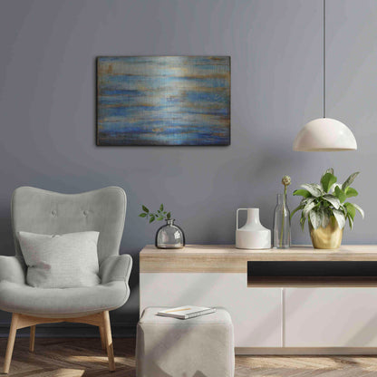 Luxe Metal Art 'Blue Bay Jazz' by Erin Ashley Metal Wall Art,24x16