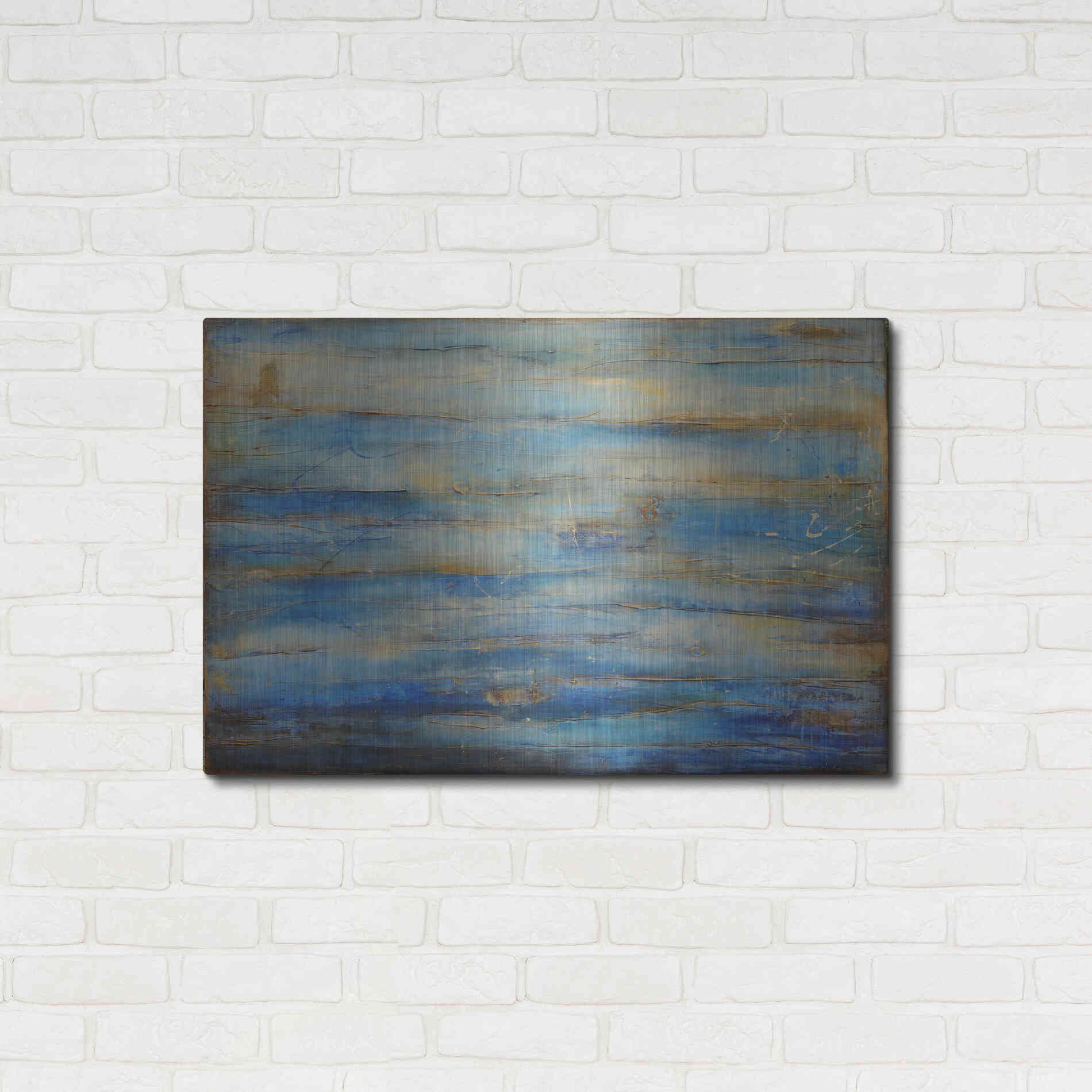 Luxe Metal Art 'Blue Bay Jazz' by Erin Ashley Metal Wall Art,36x24