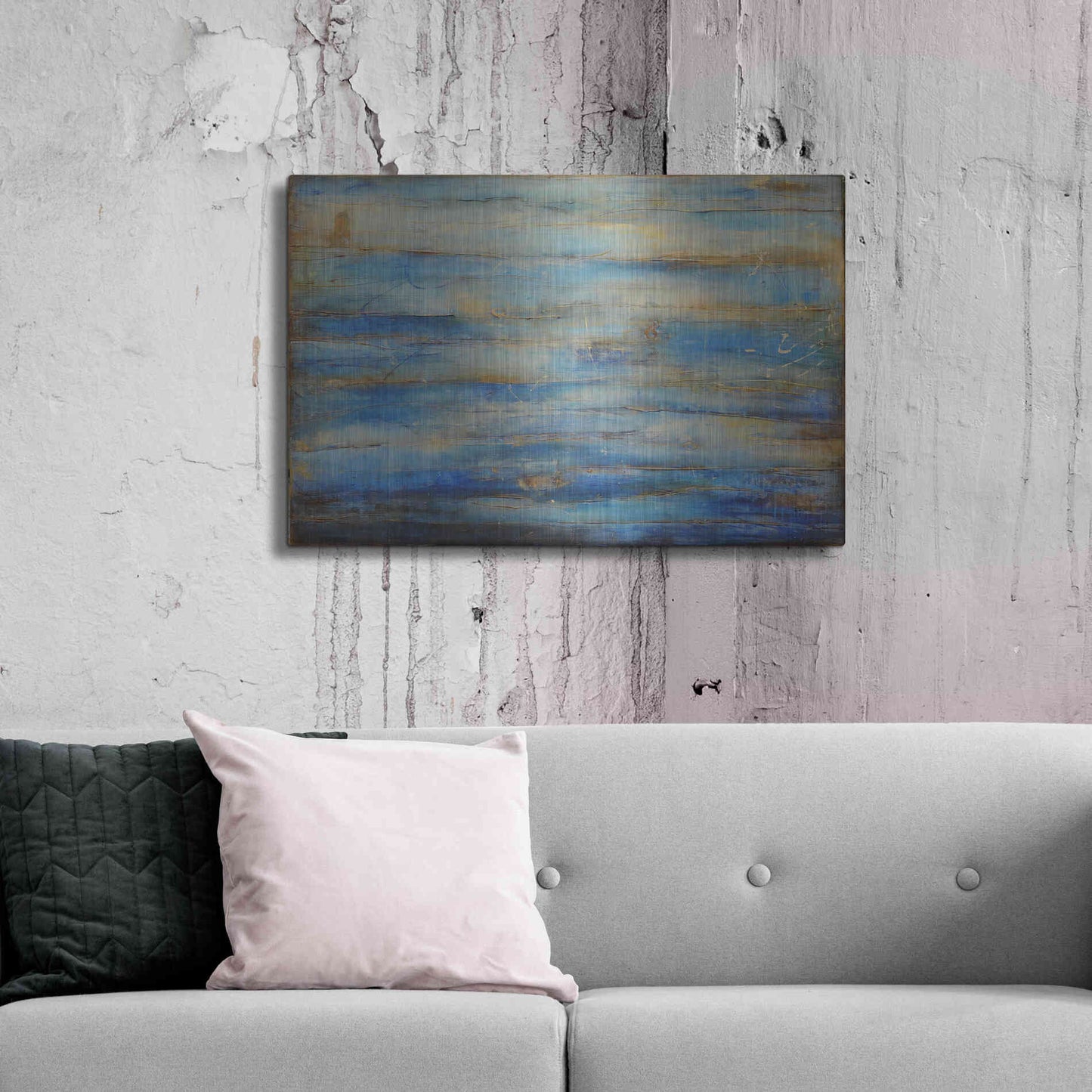 Luxe Metal Art 'Blue Bay Jazz' by Erin Ashley Metal Wall Art,36x24