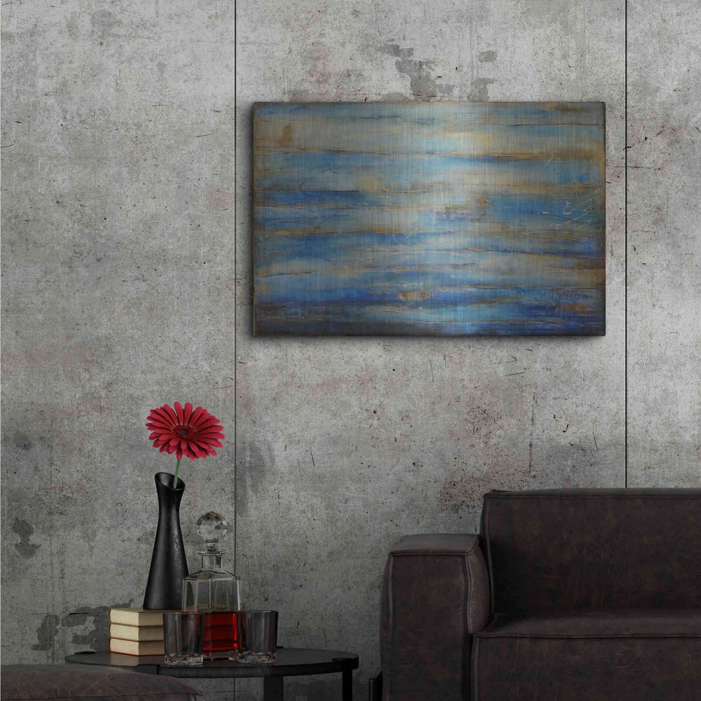 Luxe Metal Art 'Blue Bay Jazz' by Erin Ashley Metal Wall Art,36x24