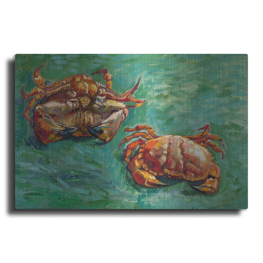 Luxe Metal Art 'Two Crabs' by Vincent Van Gogh, Metal Wall Art