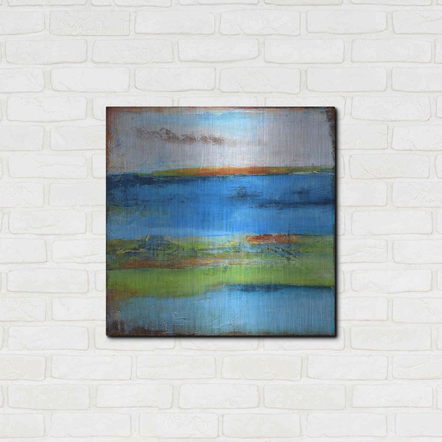 Luxe Metal Art 'Blue Ridge Escape I' by Erin Ashley Metal Wall Art,24x24