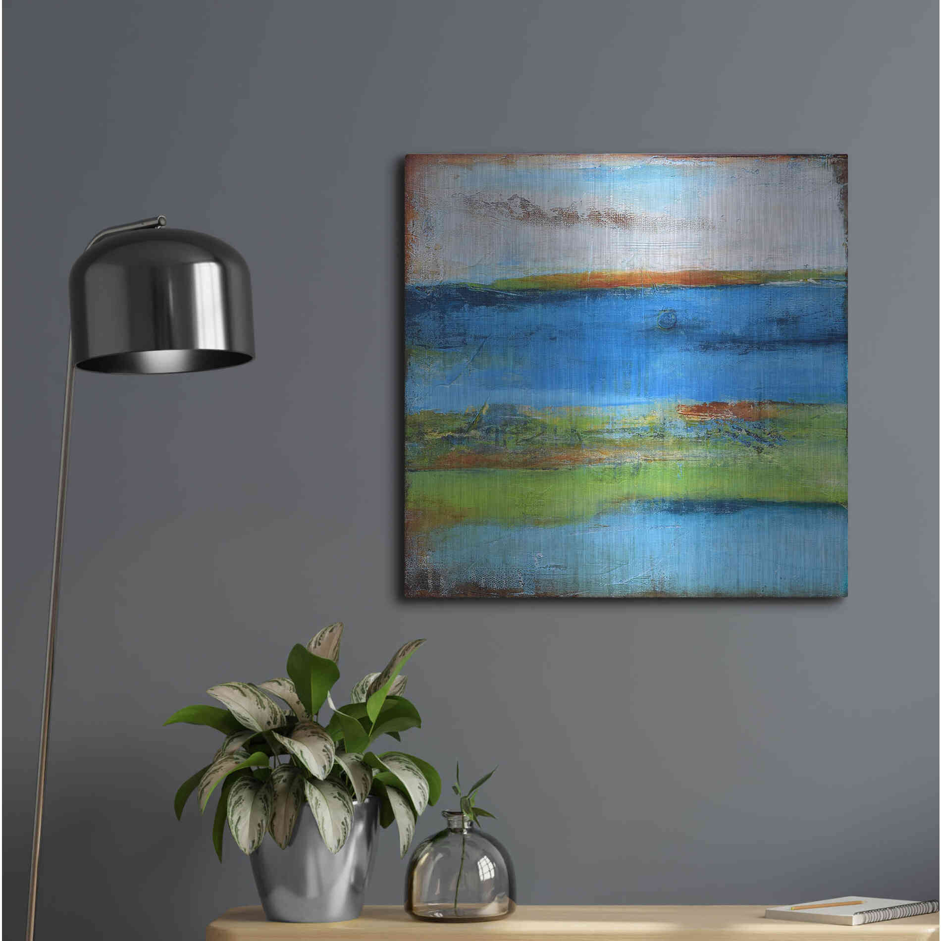 Luxe Metal Art 'Blue Ridge Escape I' by Erin Ashley Metal Wall Art,24x24