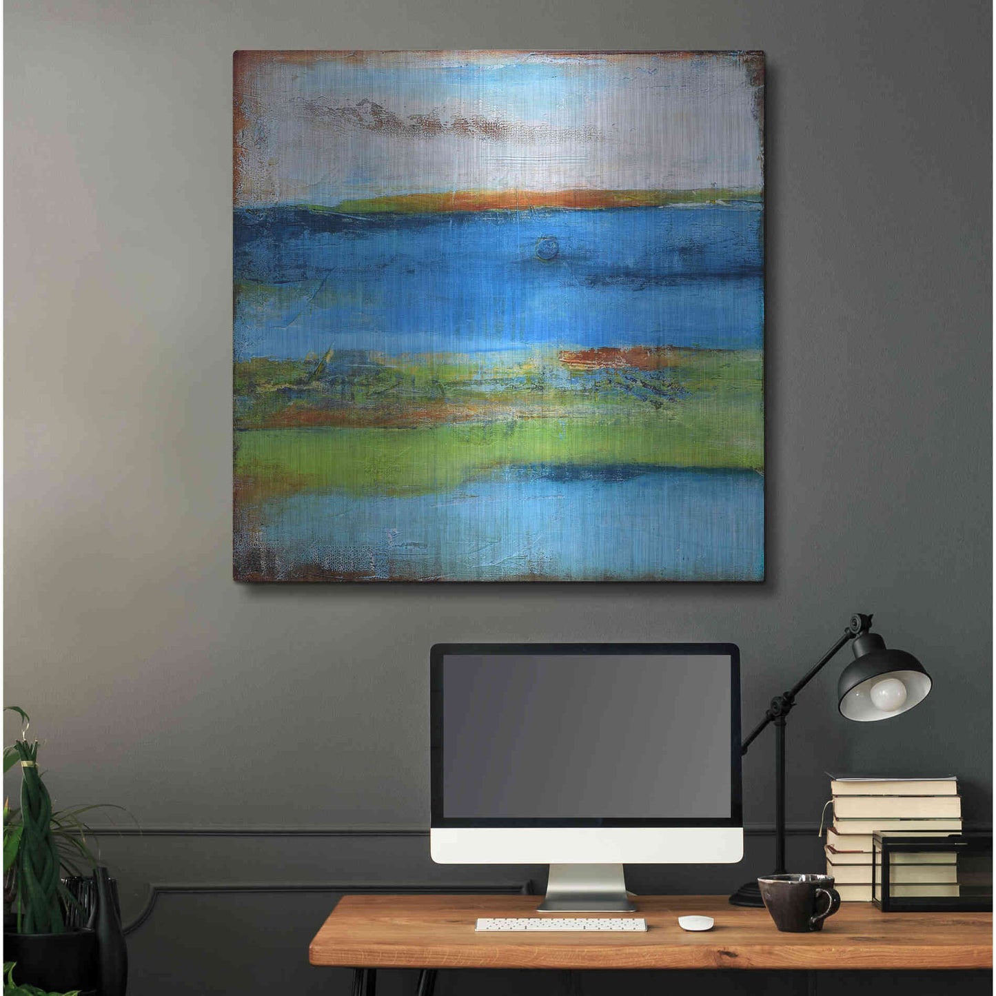 Luxe Metal Art 'Blue Ridge Escape I' by Erin Ashley Metal Wall Art,36x36