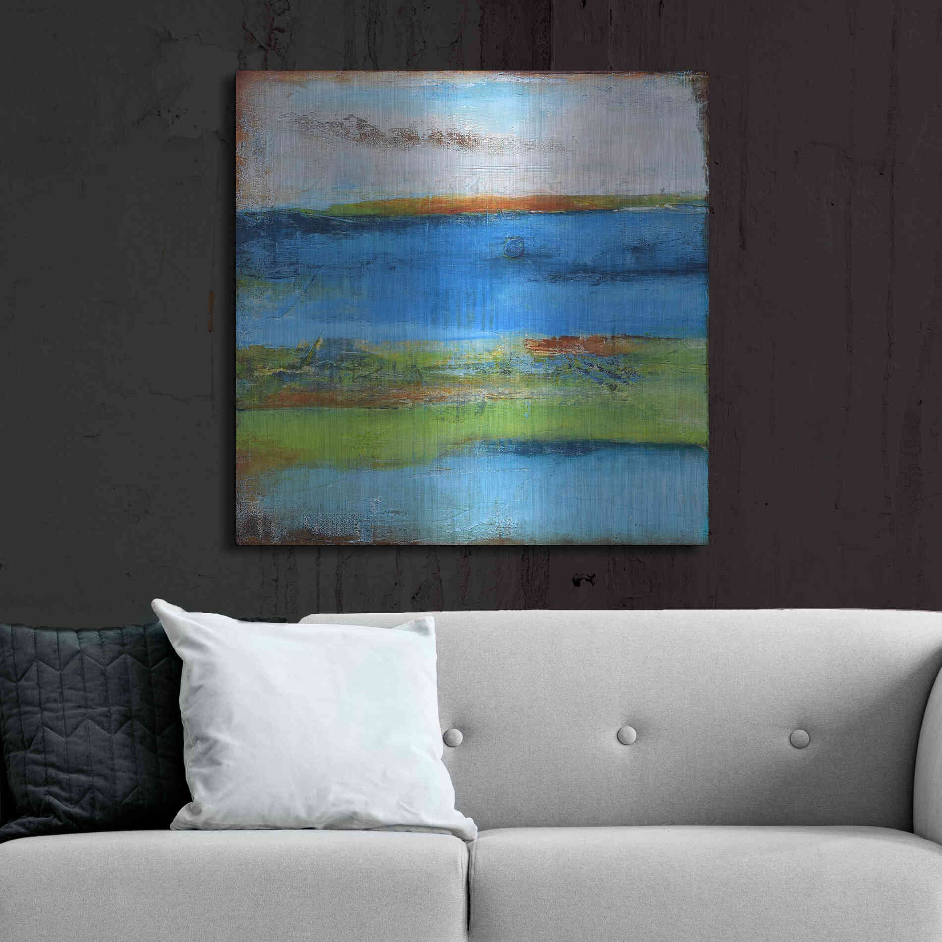 Luxe Metal Art 'Blue Ridge Escape I' by Erin Ashley Metal Wall Art,36x36