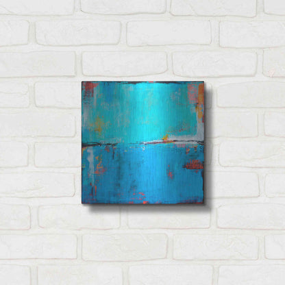 Luxe Metal Art 'Matchbox Blues 5' by Erin Ashley Metal Wall Art,12x12