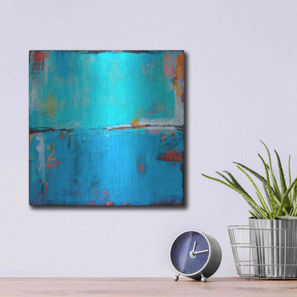 Luxe Metal Art 'Matchbox Blues 5' by Erin Ashley Metal Wall Art,12x12