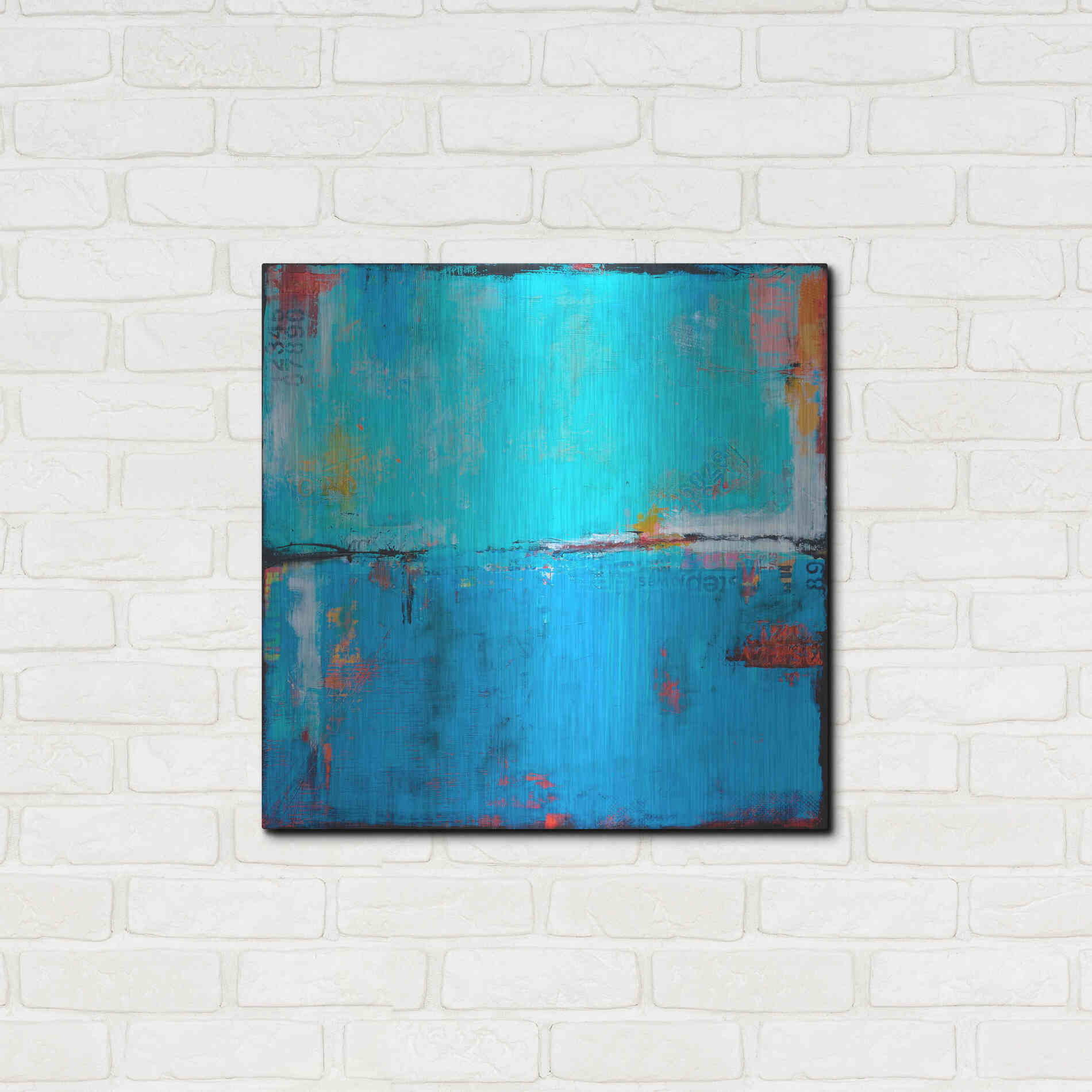 Luxe Metal Art 'Matchbox Blues 5' by Erin Ashley Metal Wall Art,24x24