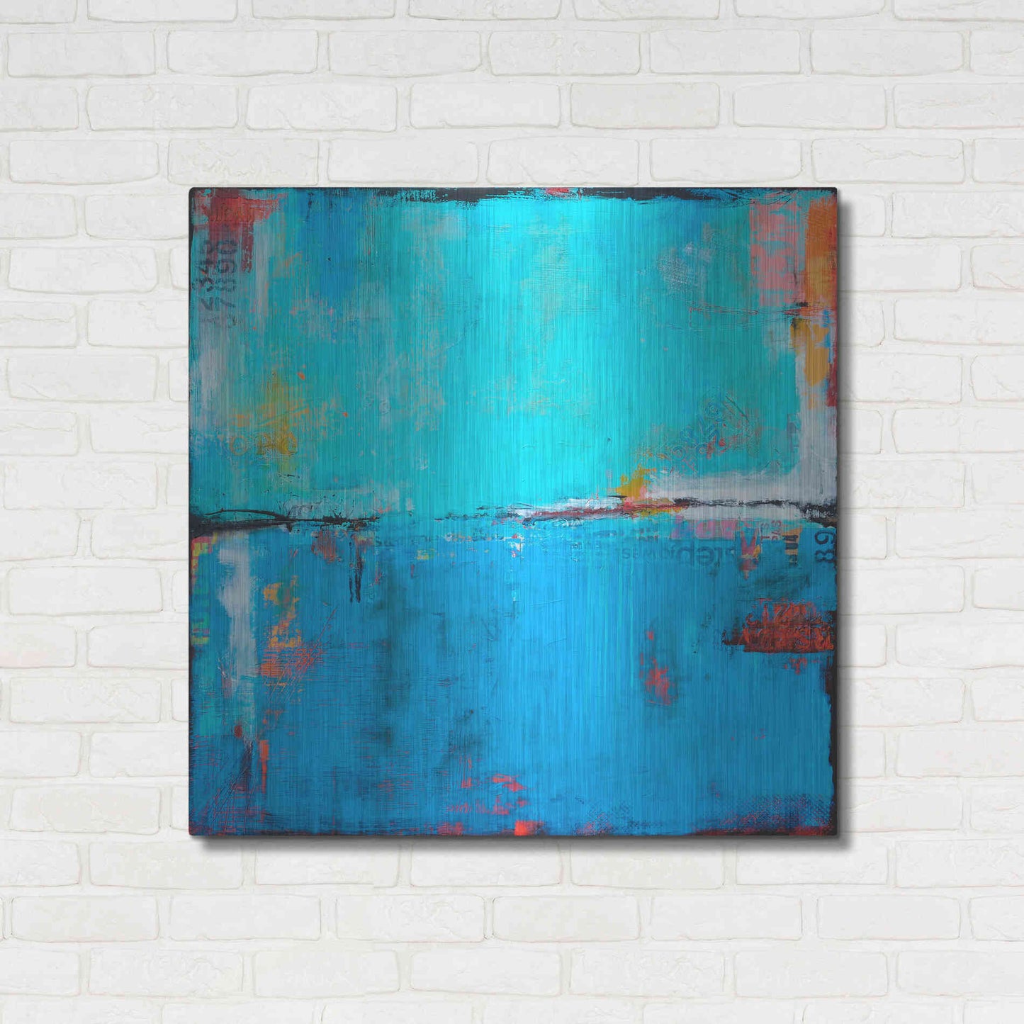 Luxe Metal Art 'Matchbox Blues 5' by Erin Ashley Metal Wall Art,36x36