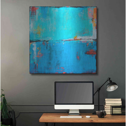 Luxe Metal Art 'Matchbox Blues 5' by Erin Ashley Metal Wall Art,36x36