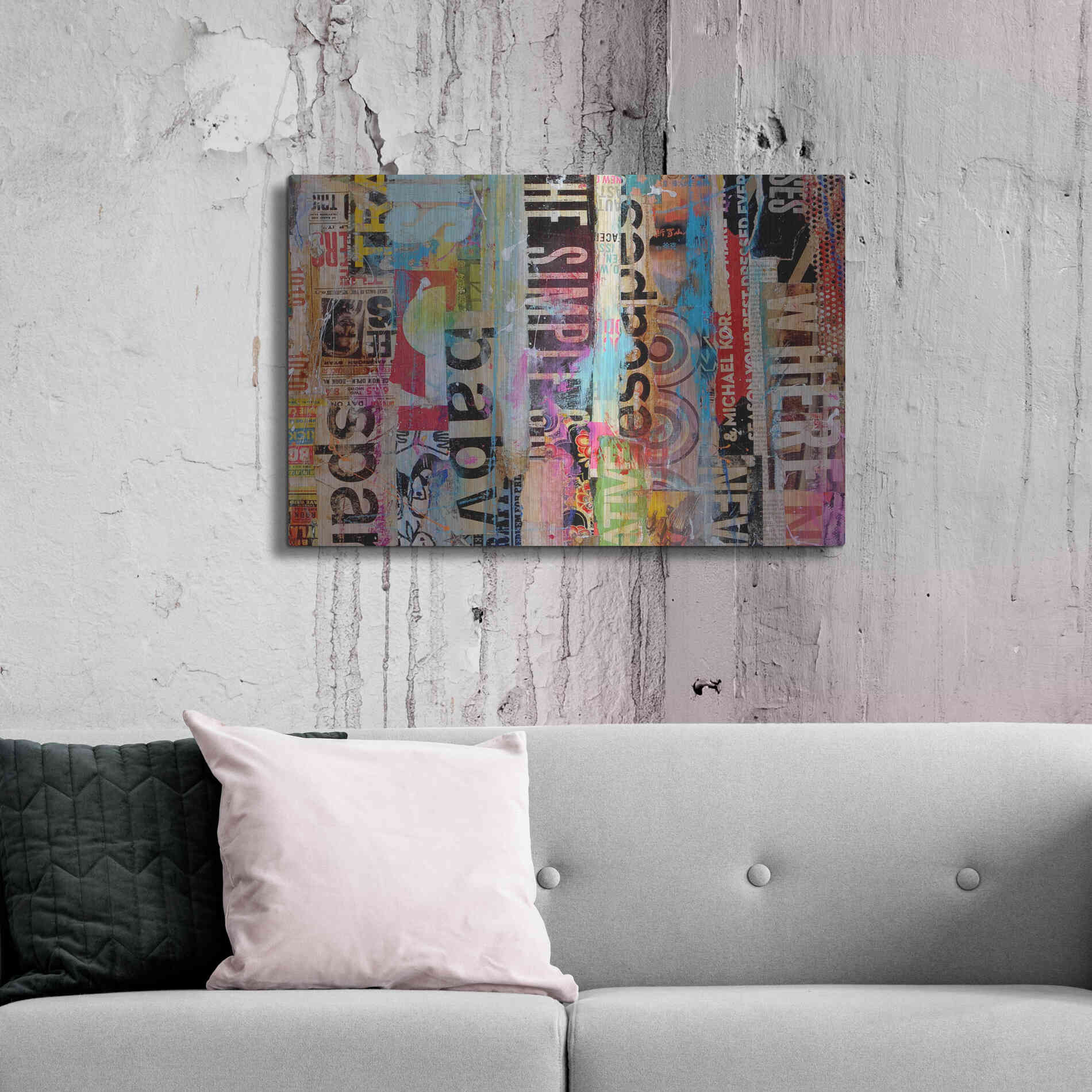 Luxe Metal Art 'Metro Mix 21 II' by Erin Ashley Metal Wall Art,36x24