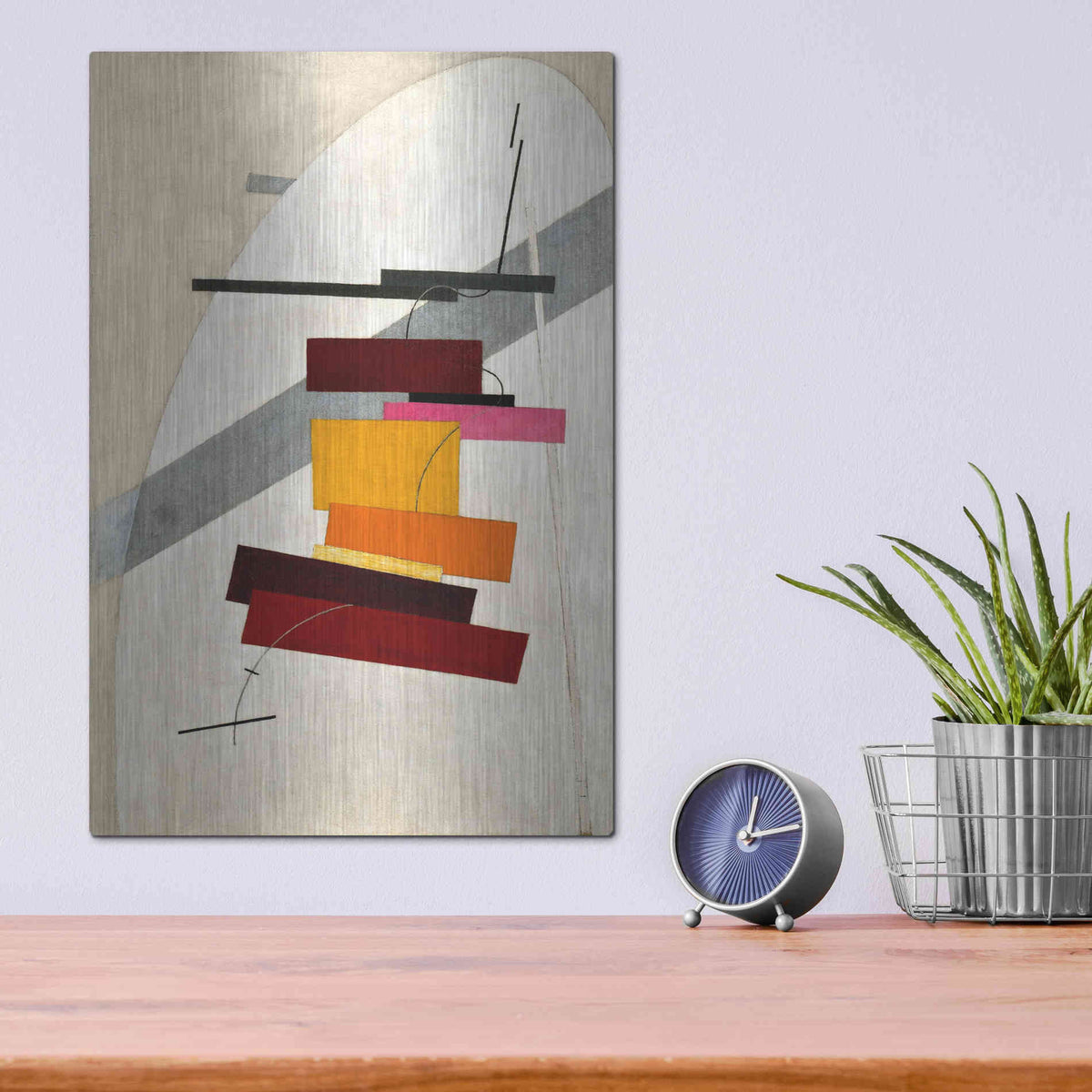 Luxe Metal Art 'Untitled' by El Lissitzky, Metal Wall Art,12x16