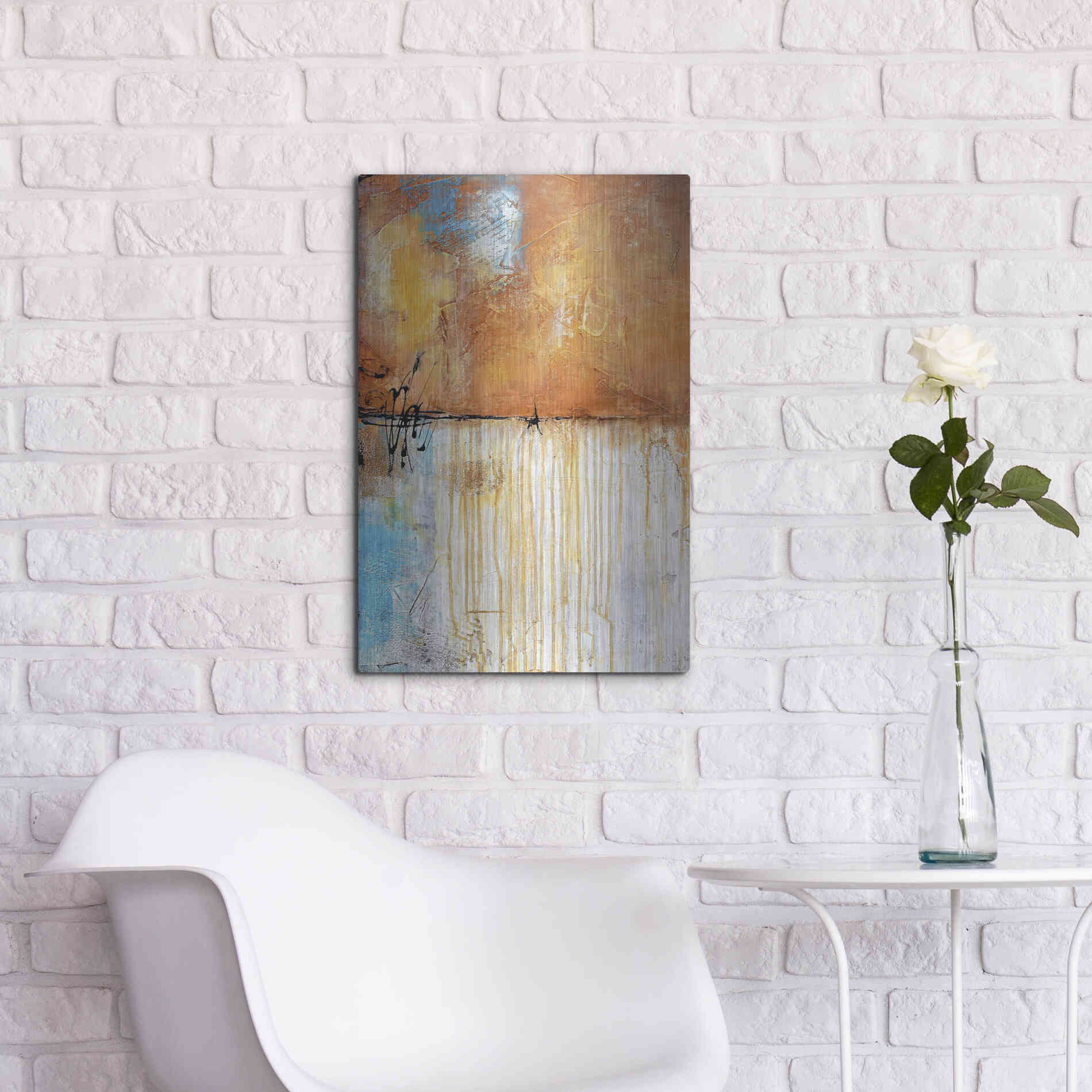 Luxe Metal Art 'November Rain I' by Erin Ashley Metal Wall Art,16x24