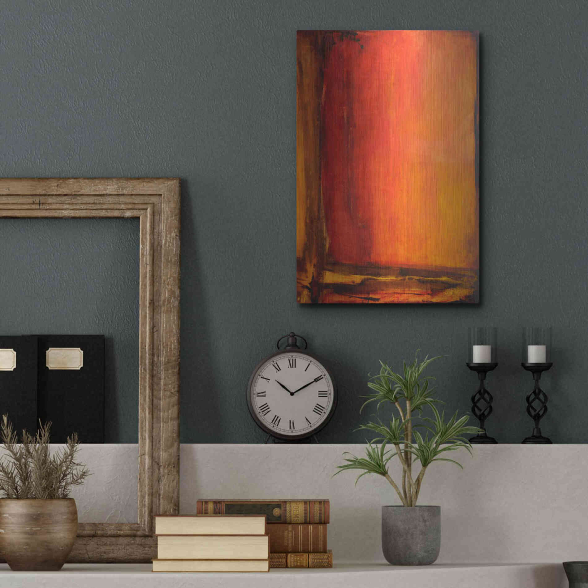 Luxe Metal Art 'Red Dawn II' by Erin Ashley Metal Wall Art,12x16