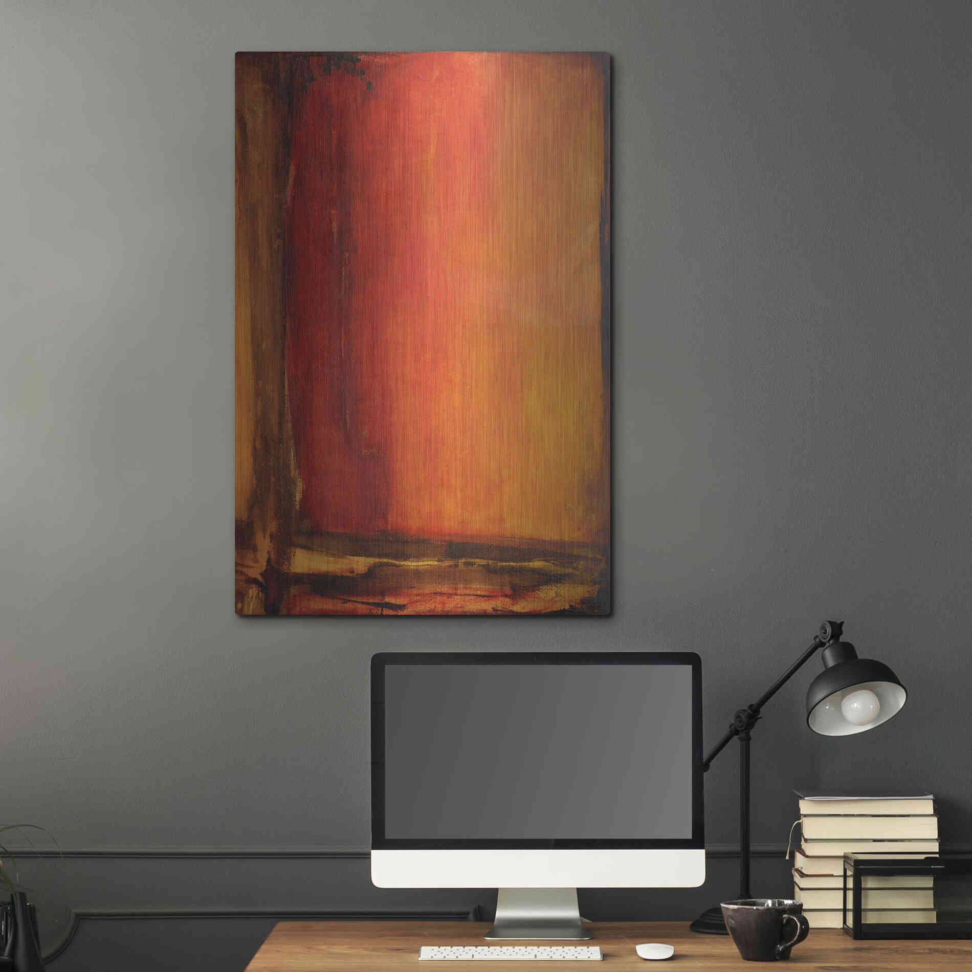 Luxe Metal Art 'Red Dawn II' by Erin Ashley Metal Wall Art,24x36