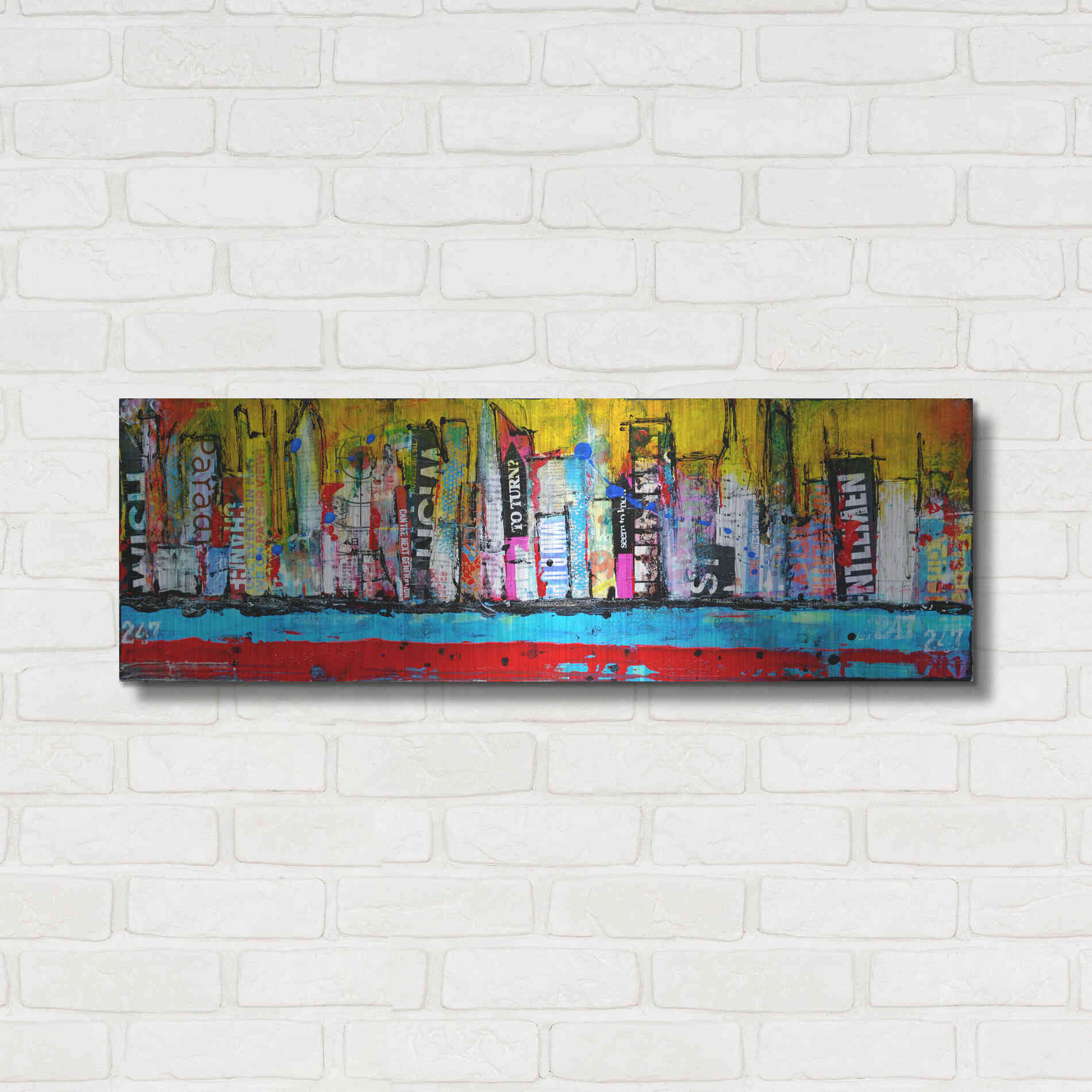 Luxe Metal Art 'Skyline' by Erin Ashley Metal Wall Art,36x12