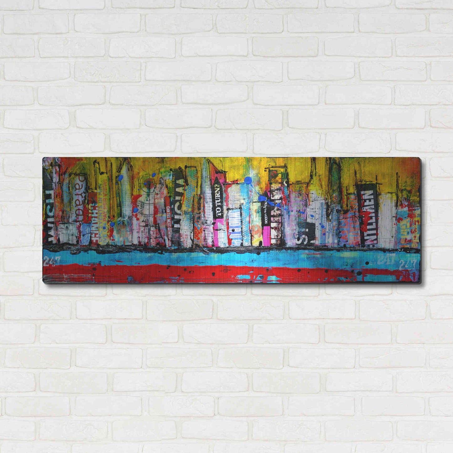 Luxe Metal Art 'Skyline' by Erin Ashley Metal Wall Art,48x16