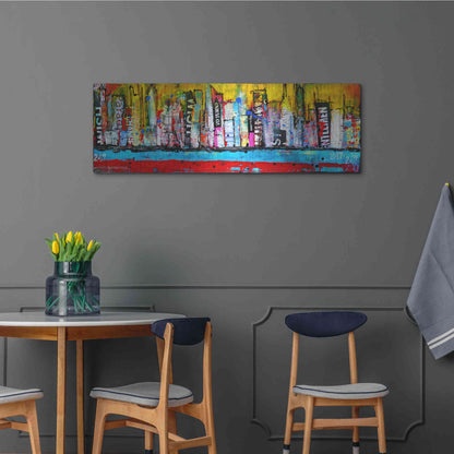 Luxe Metal Art 'Skyline' by Erin Ashley Metal Wall Art,48x16