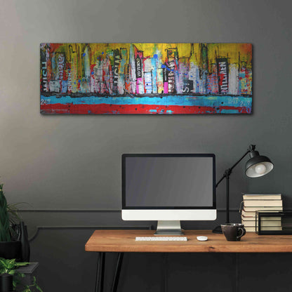 Luxe Metal Art 'Skyline' by Erin Ashley Metal Wall Art,48x16