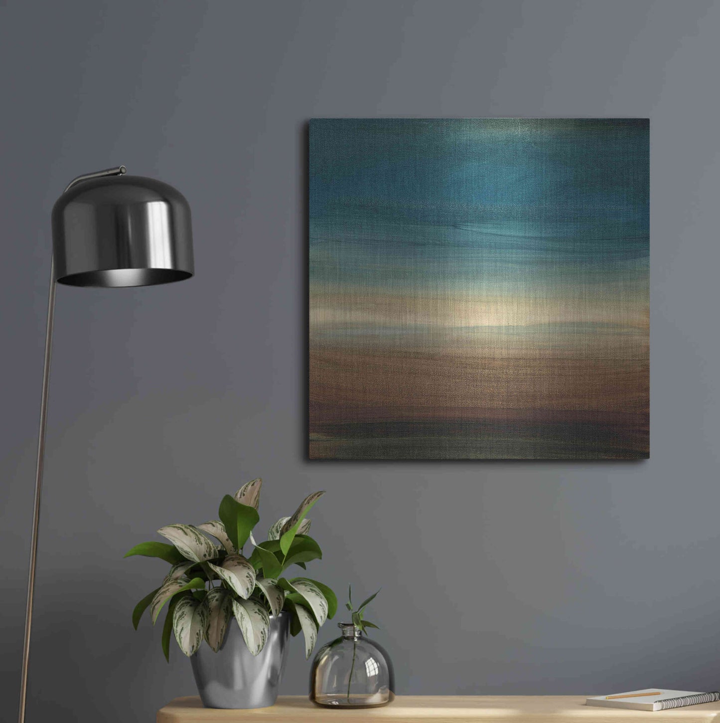 Luxe Metal Art 'Abstract Horizon IV' by Ethan Harper Metal Wall Art,24x24