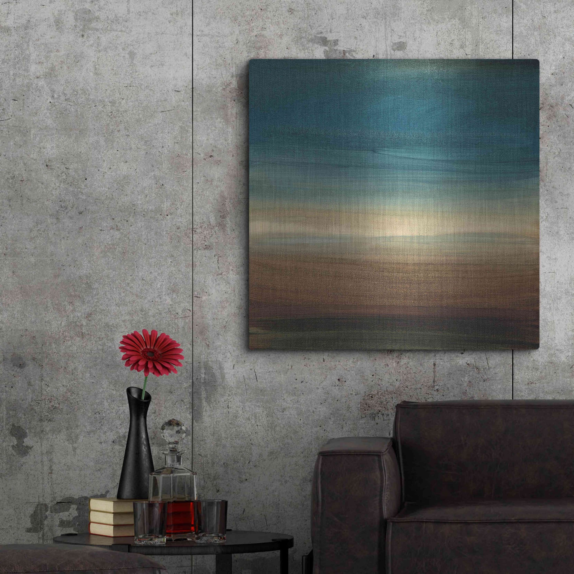 Luxe Metal Art 'Abstract Horizon IV' by Ethan Harper Metal Wall Art,36x36