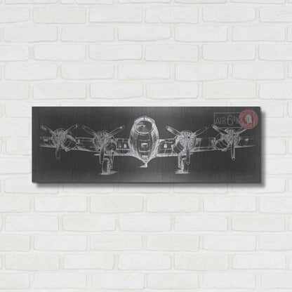 Luxe Metal Art 'Aeronautic Collection F' by Ethan Harper Metal Wall Art,36x12