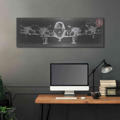 Luxe Metal Art 'Aeronautic Collection F' by Ethan Harper Metal Wall Art,48x16