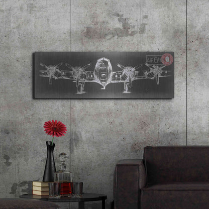 Luxe Metal Art 'Aeronautic Collection F' by Ethan Harper Metal Wall Art,48x16