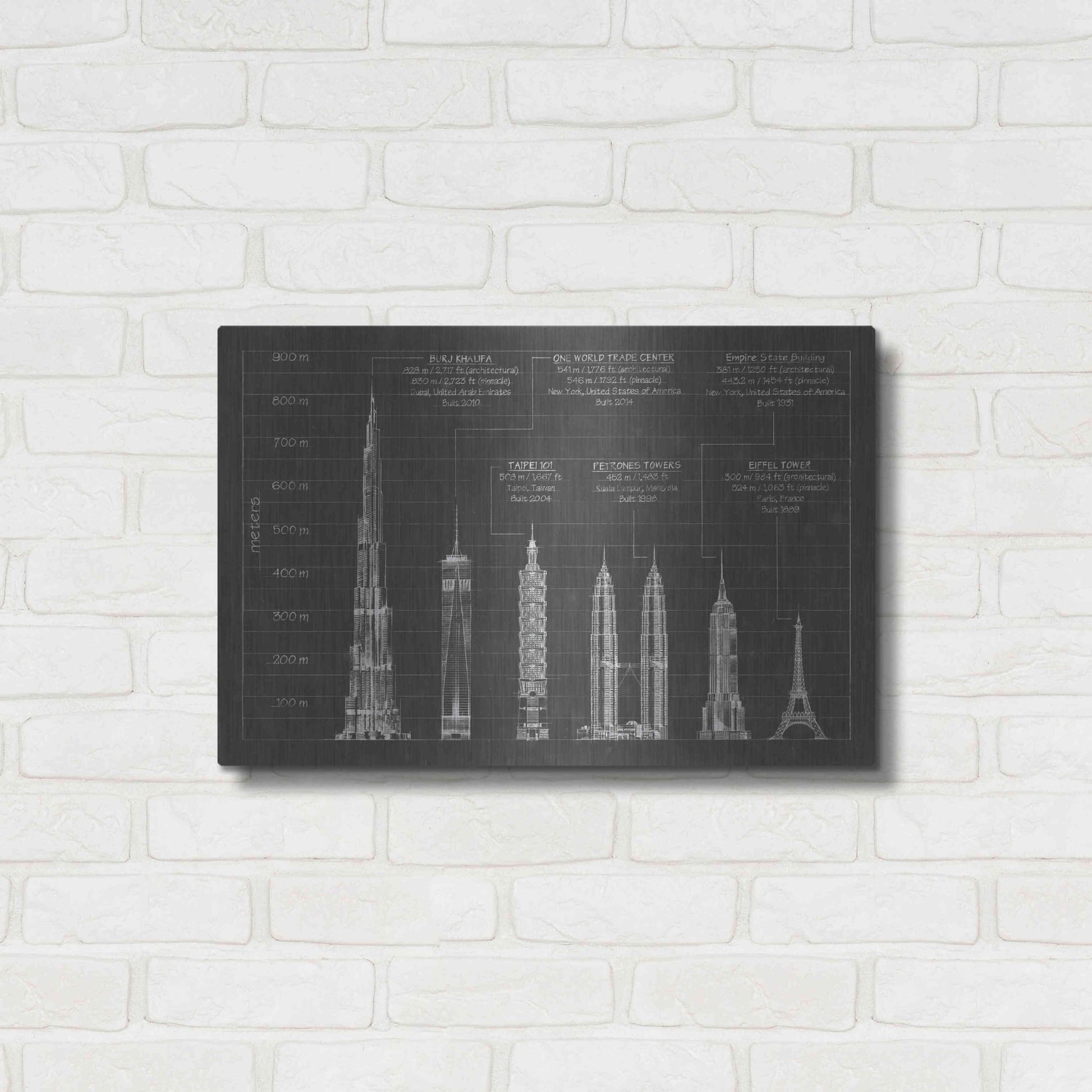 Luxe Metal Art 'Architectural Heights' by Ethan Harper Metal Wall Art,24x16