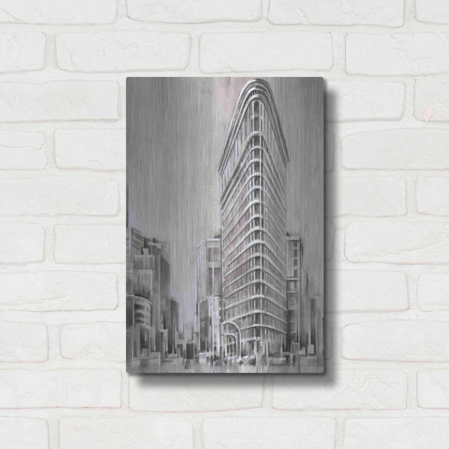 Luxe Metal Art 'Art Deco Cityscape II' by Ethan Harper Metal Wall Art,12x16