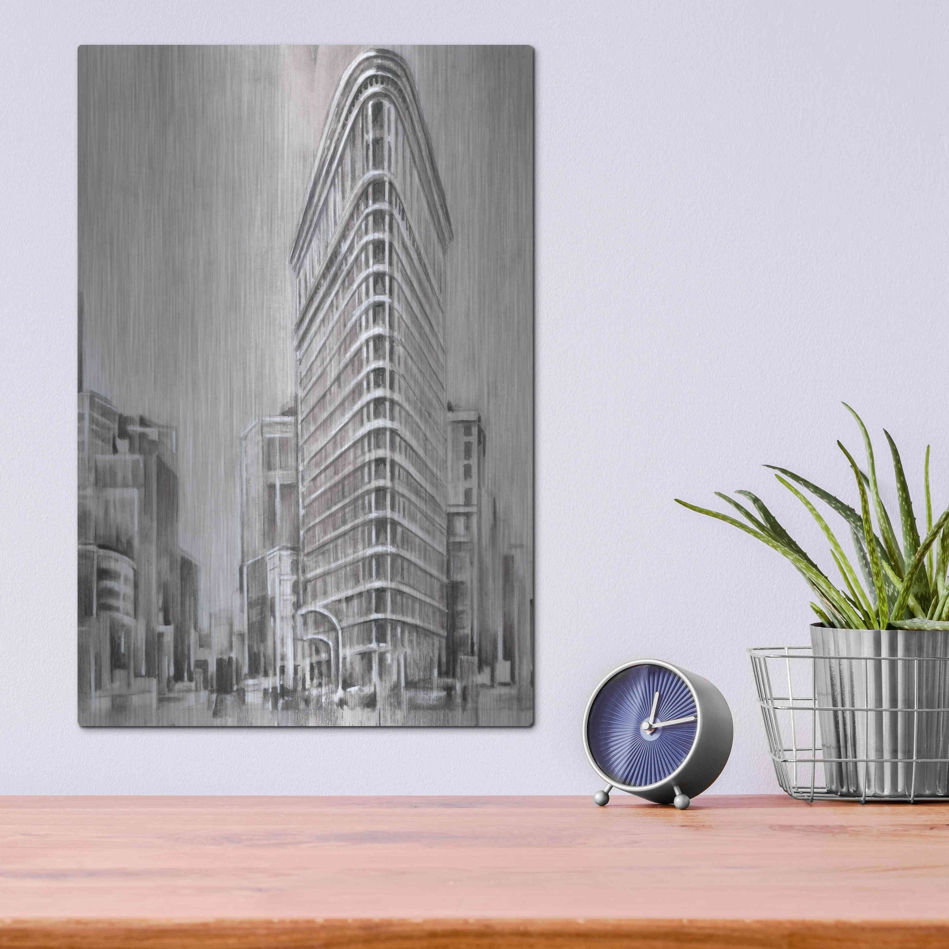 Luxe Metal Art 'Art Deco Cityscape II' by Ethan Harper Metal Wall Art,12x16