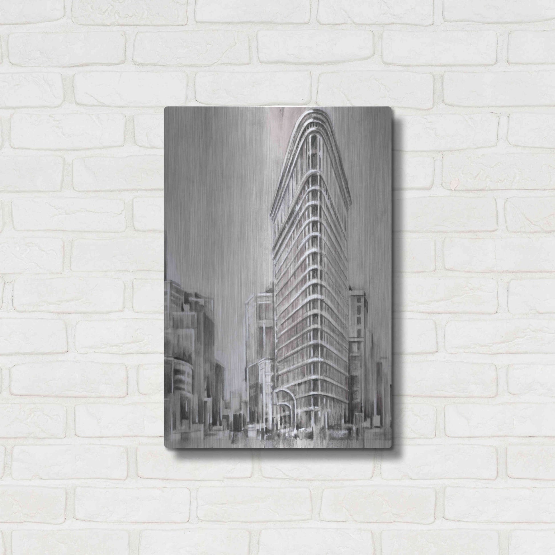 Luxe Metal Art 'Art Deco Cityscape II' by Ethan Harper Metal Wall Art,16x24