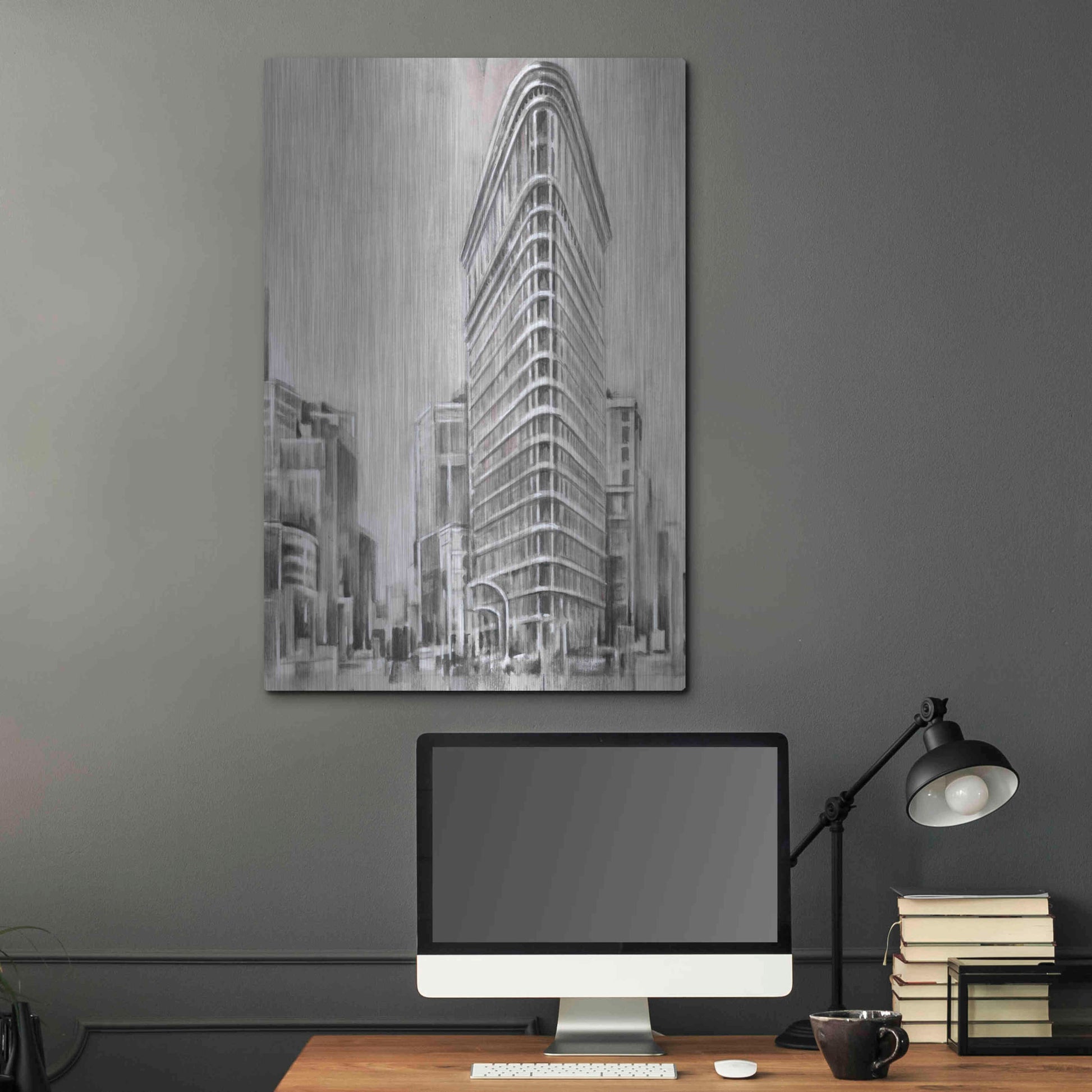 Luxe Metal Art 'Art Deco Cityscape II' by Ethan Harper Metal Wall Art,24x36