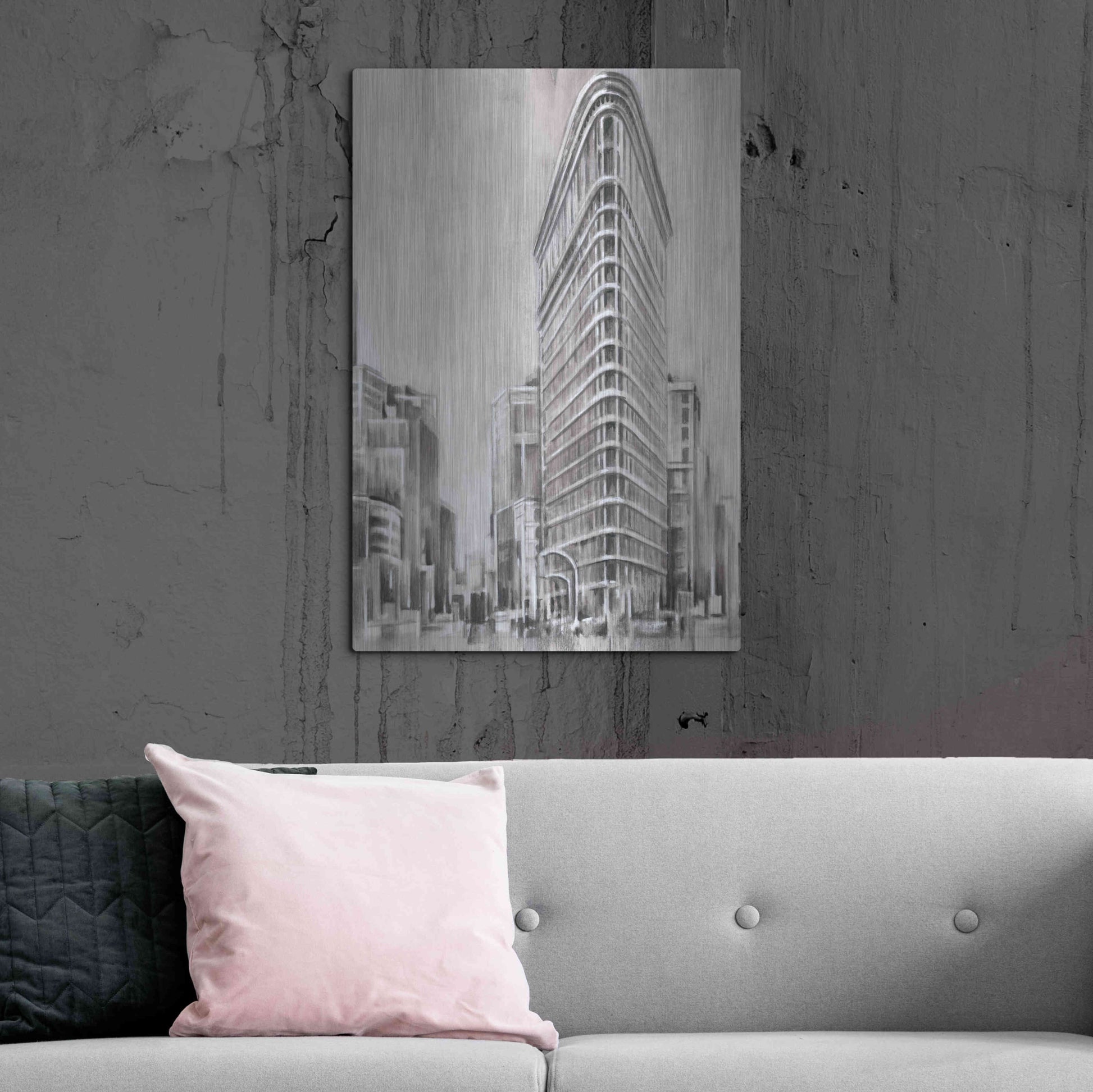 Luxe Metal Art 'Art Deco Cityscape II' by Ethan Harper Metal Wall Art,24x36