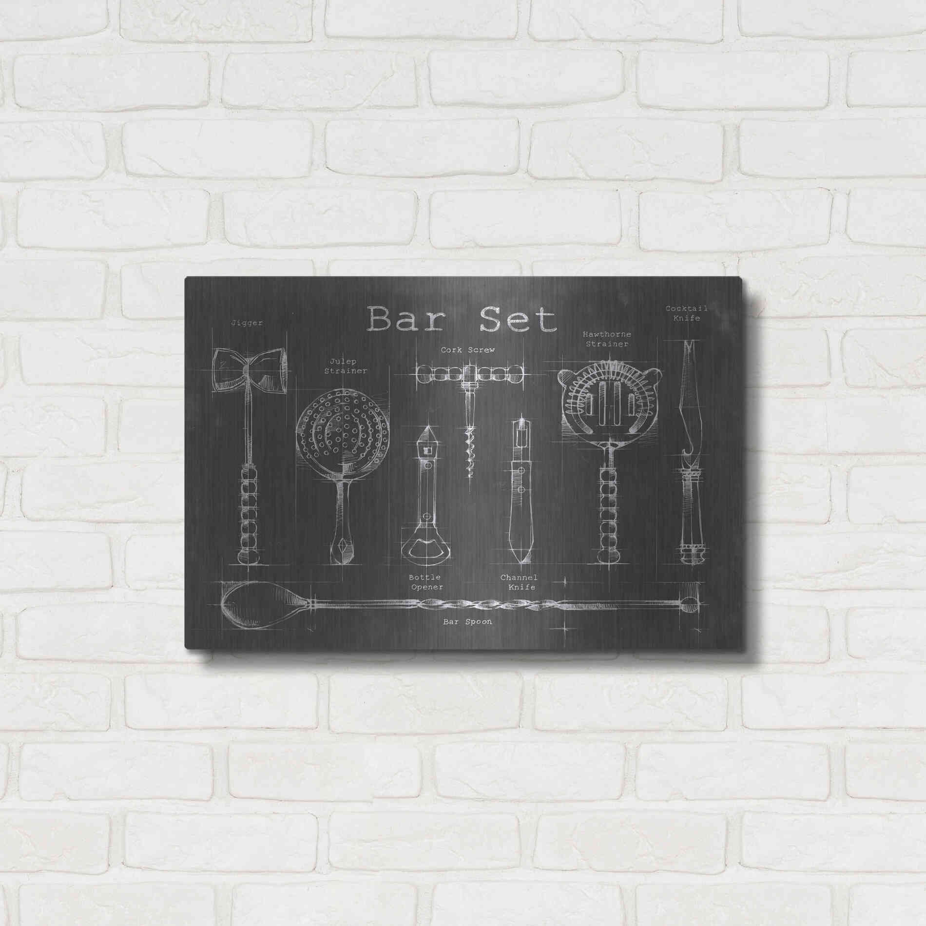 Luxe Metal Art 'Bar Set' by Ethan Harper Metal Wall Art,24x16