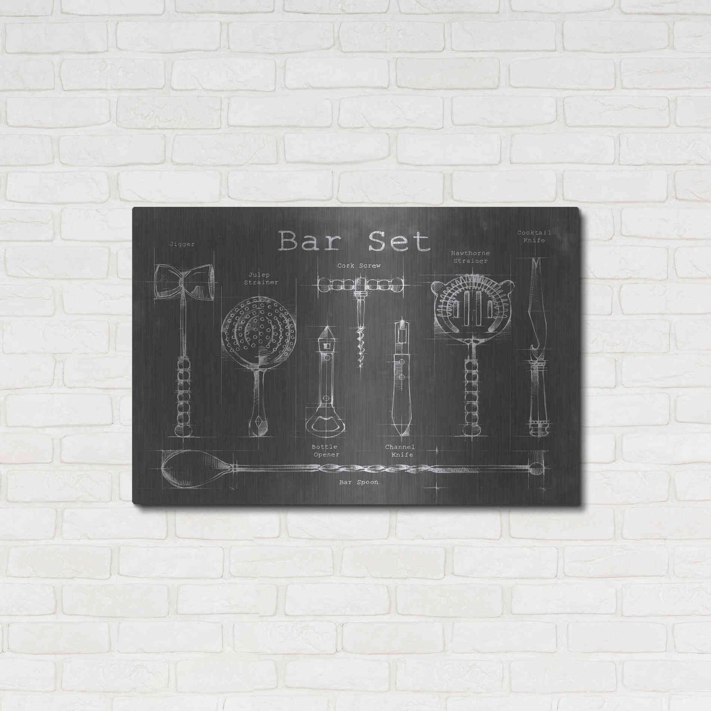 Luxe Metal Art 'Bar Set' by Ethan Harper Metal Wall Art,36x24