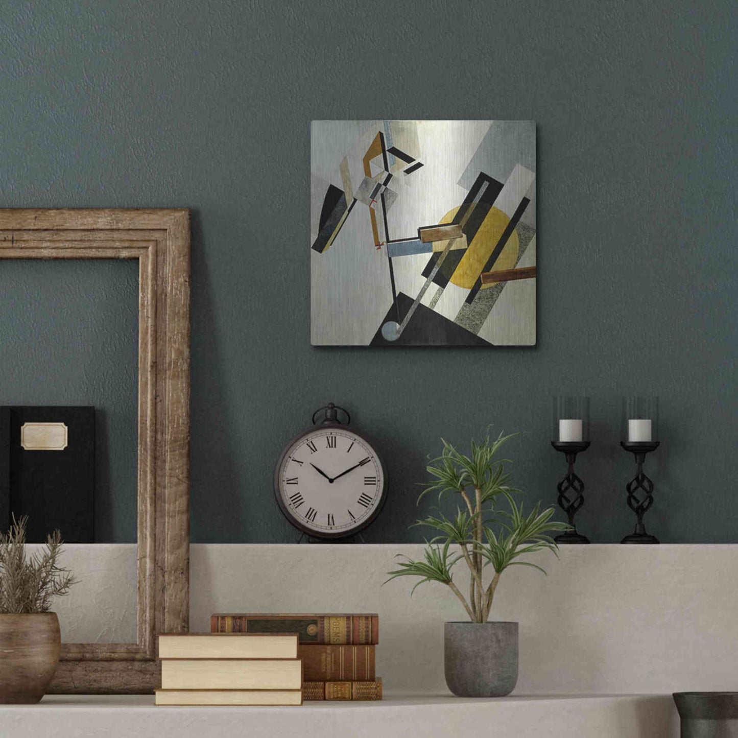 Luxe Metal Art 'Proun 19D' by El Lissitzky, Metal Wall Art,12x12