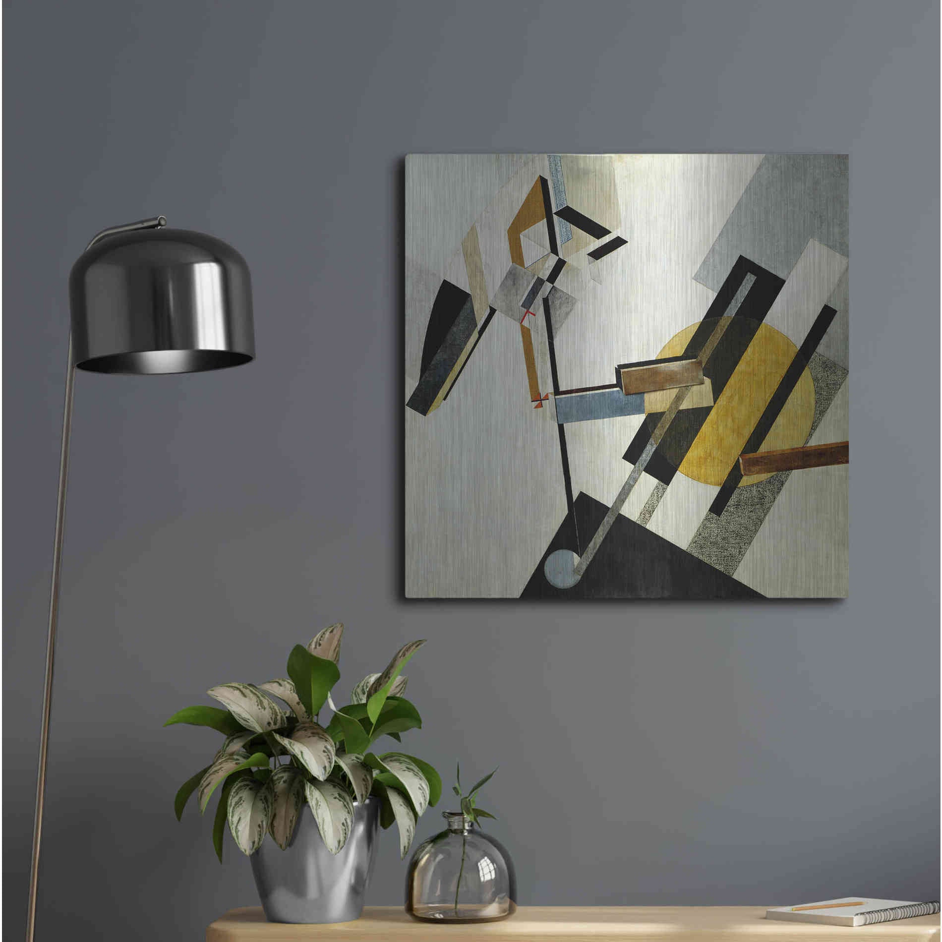 Luxe Metal Art 'Proun 19D' by El Lissitzky, Metal Wall Art,24x24