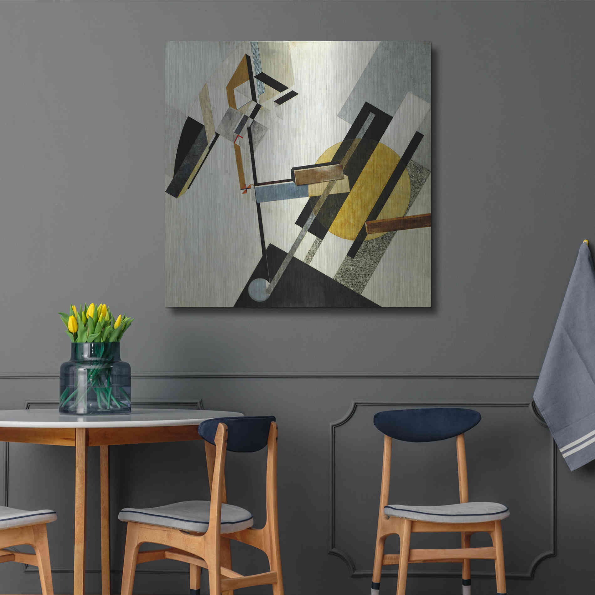 Luxe Metal Art 'Proun 19D' by El Lissitzky, Metal Wall Art,36x36