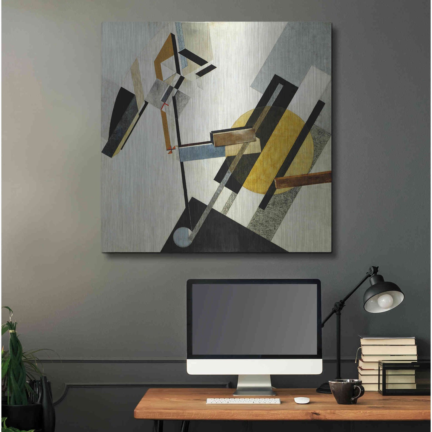 Luxe Metal Art 'Proun 19D' by El Lissitzky, Metal Wall Art,36x36