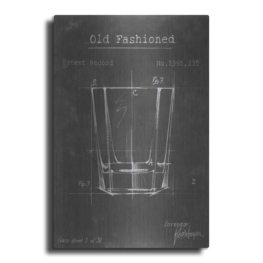 Luxe Metal Art 'Barware Blueprint I' by Ethan Harper Metal Wall Art